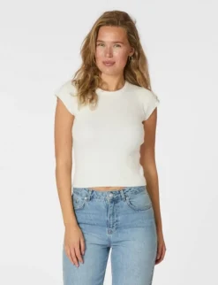 neo noir Tirra Knit Tee - Hvid white Best