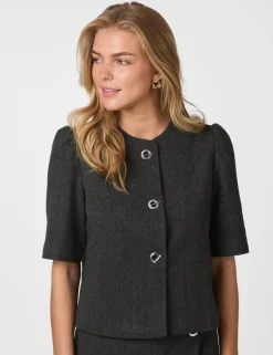 neo noir Xanthe Herringbone Blazer - Grå grey Best