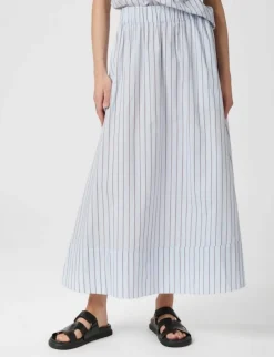 neo noir Yara Stripe Long Nederdel - Stribet striped Hot