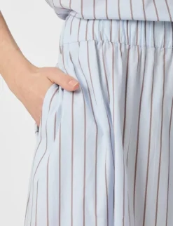 neo noir Yara Stripe Long Nederdel - Stribet striped Hot