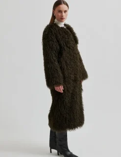 second female Ophie Frakke - Mørkebrun Dark Brown Discount