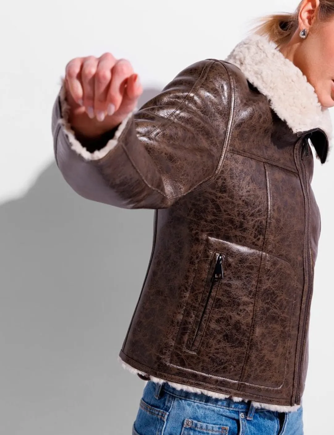 urbancode BJ19702 Vendbar Pilotjakke - Brun brown Online